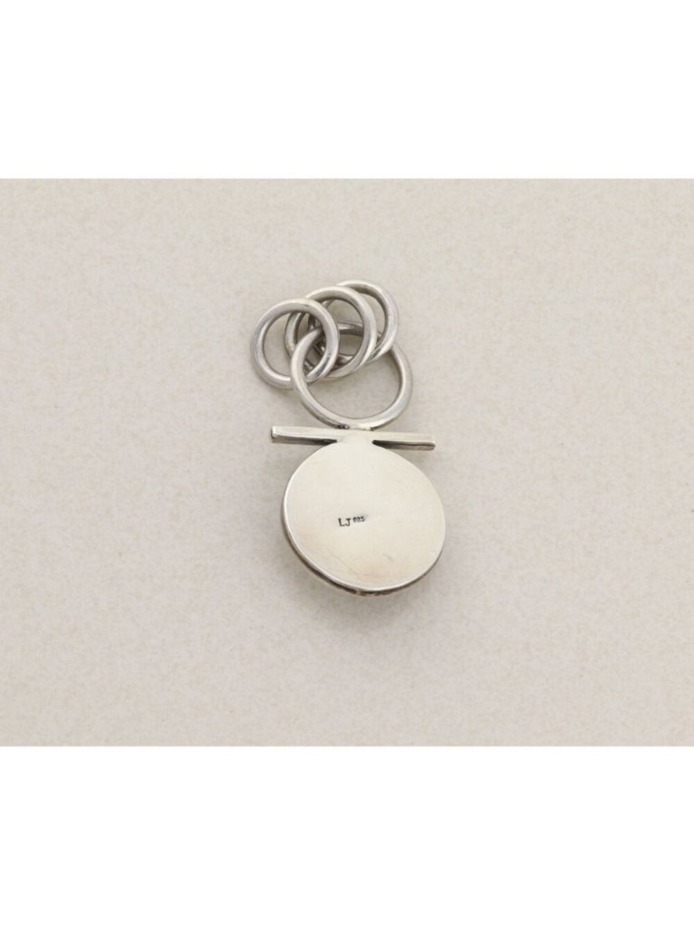 Pendant Only Sterling Silver Natural Mother of Pearl Pendant 2 1/4" x 1" - Picture 4 of 6